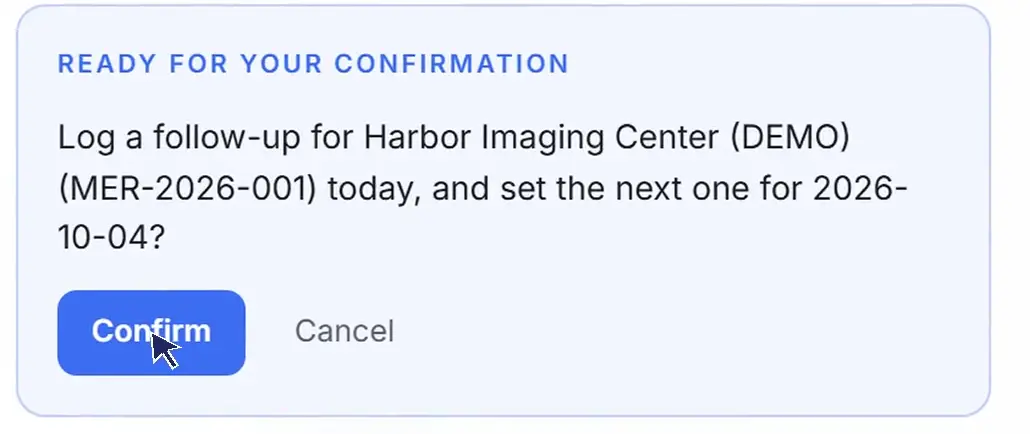 Review before confirming